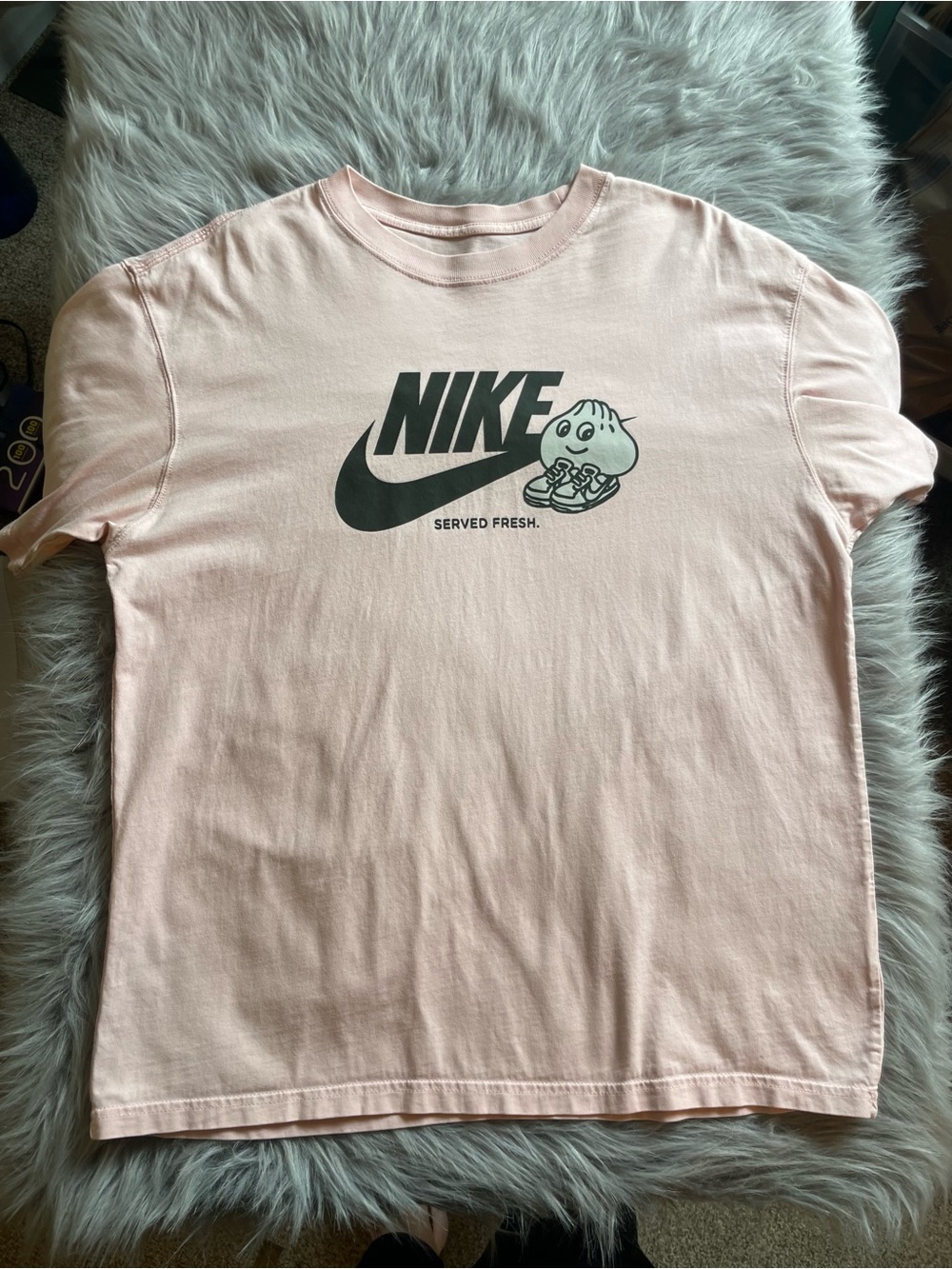 🥳Nike Pink Graphic Tee - 'Served Fresh'